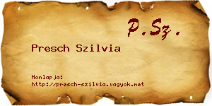 Presch Szilvia névjegykártya